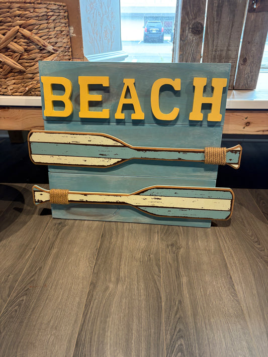 Beach & Oar Sign